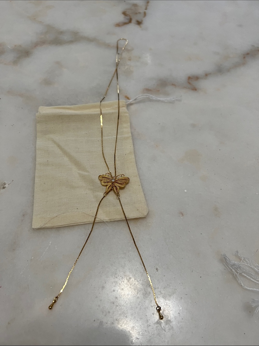 Delicate Gold Butterfly Slide Necklace - Elegant Women’s Jewelry